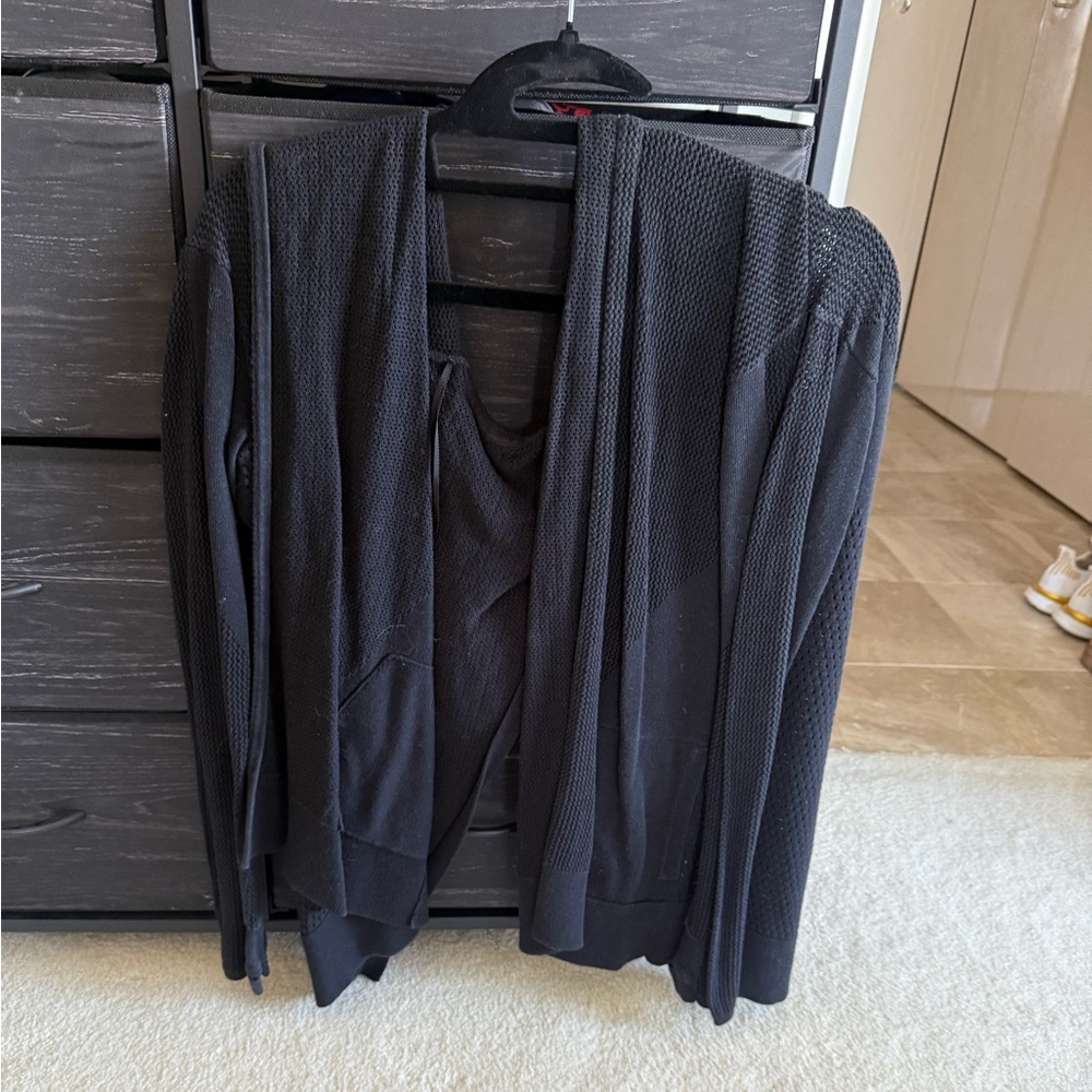 Lululemon Athletica Black Open Front Cardigan